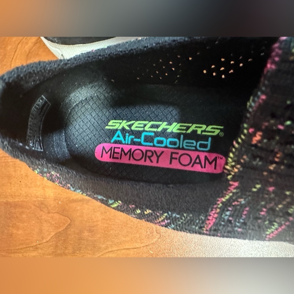 Skechers Kids' Black and Multicolor Slip-On Sneakers - Picture 5 of 6